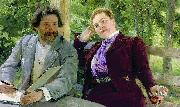 Ilya Yefimovich Repin Self portrait with Natalia Borisovna Nordman-Severova. Germany oil painting artist